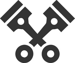 Modern Engine Symbol Minimalist Piston & Crankshaft Illustration.