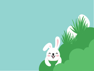 Easter Egg Bunny on the Grass