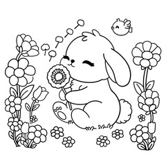  Kawaii Bunny Floral in Spring