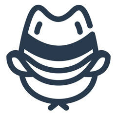 Cowboy Hat Icon with Face Mask
