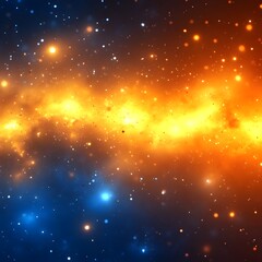 Fototapeta premium Fiery cosmic river flows through starry night