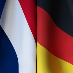 Waving Flags Of France And Germany