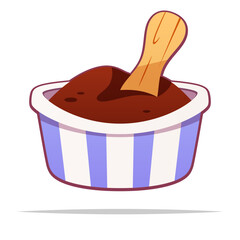 Cup of ice cream vector isolated illustration