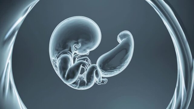 Human fetus development in the womb
