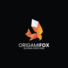 Origami Fox Gradient Colorful Logo