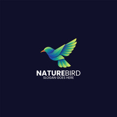 Nature Bird Gradient Colorful Logo