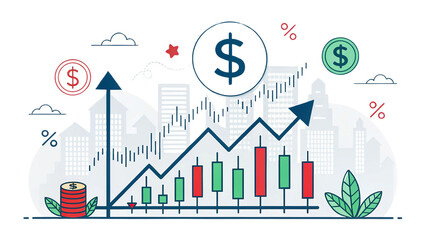 Fototapeta premium stock market trends icon isolated on transparent background