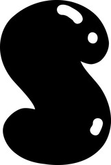 Bold Bubble Alphabet Letter Lowercase s.