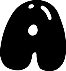 Bold Bubble Alphabet Letter Uppercase A.