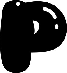 Bold Bubble Alphabet Letter Uppercase P.