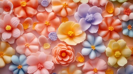 Colorful Floral Decoration with Shiroan Bean Paste Design