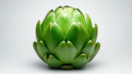 Fototapeta premium Fresh Green Artichoke Vegetable Closeup Studio Shot Healthy Food Ingredient
