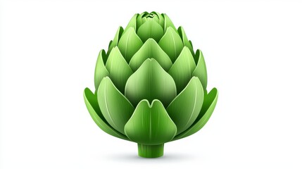 Obraz premium Fresh Green Artichoke Vegetable Isolated on White Background Healthy Food Ingredient