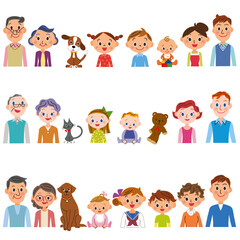 上半身の色々な家族のアイコン