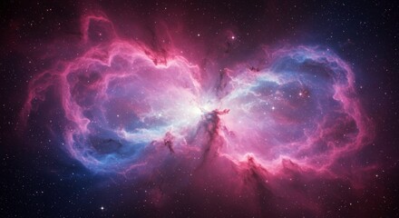 Obraz premium Stunning Cosmic Nebula Vibrant Pink and Purple Interstellar Cloudscape