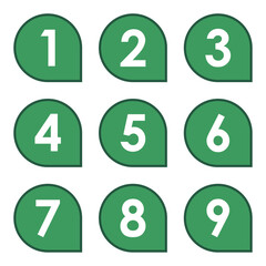 イラスト素材：数字アイコン１～９セット