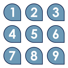 イラスト素材：数字アイコン１～９セット