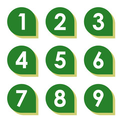 イラスト素材：数字アイコン１～９セット