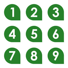 イラスト素材：数字アイコン１～９セット