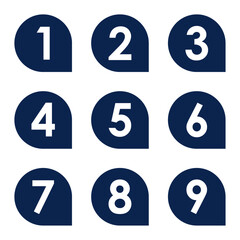 イラスト素材：数字アイコン１～９セット