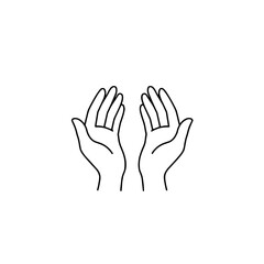 Obraz premium Hands reaching upwards in a simplistic line art style 