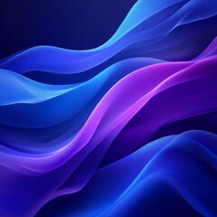 Obraz premium Abstract Blue and Purple Wavy Fabric Background with Smooth Flowing Lines and Soft Lighting