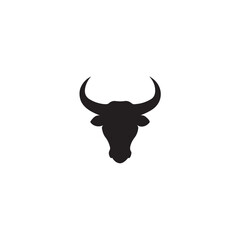Illustration of a horned bull and elk head isolated on a white background