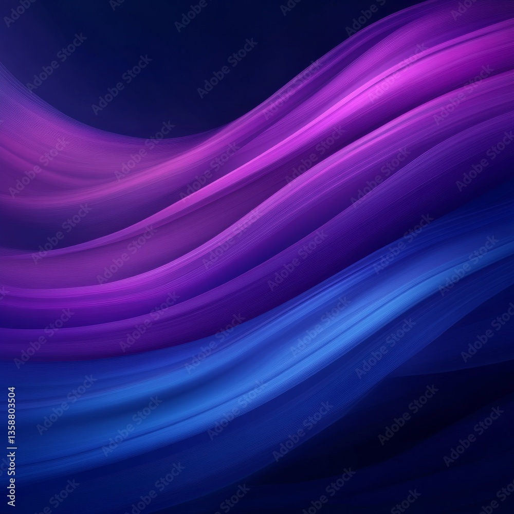 Poster Abstract Wavy Gradient: A mesmerizing display of purple and blue hues creating a dynamic and modern design.