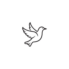 A simple, yet elegant line drawing of a dove in flight, representing peace, hope, and freedom.