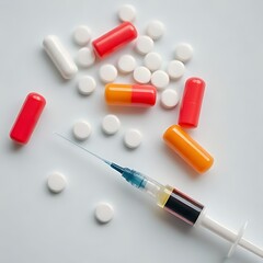 pills and syringe