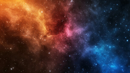 Naklejka premium Cosmic Nebula in Vibrant Colors with Stars in Deep Space