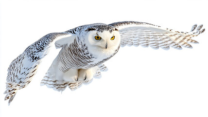 Snowy owl in flight