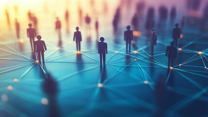 The concept of a business network. A group of business people.