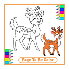 Cute Deer Antlers Coloring Page