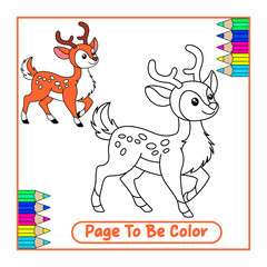Cute Fawn Vector Coloring Page