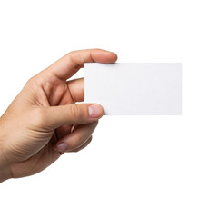 Obraz premium hand holding blank business card isolated on transparent background