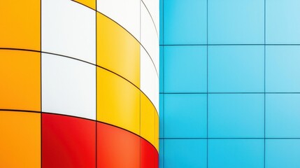 Fototapeta premium Vibrant abstract architecture showcasing colorful designs urban setting digital imagery contemporary viewpoint
