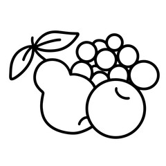 vector illustration of an apple and grape