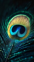 Obraz premium Peacock feather close up for vishu celebration.