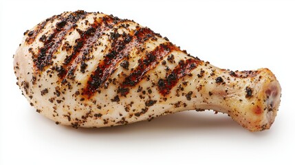 Grilled Chicken Drumstick Close Up Studio Shot Delicious Food Image