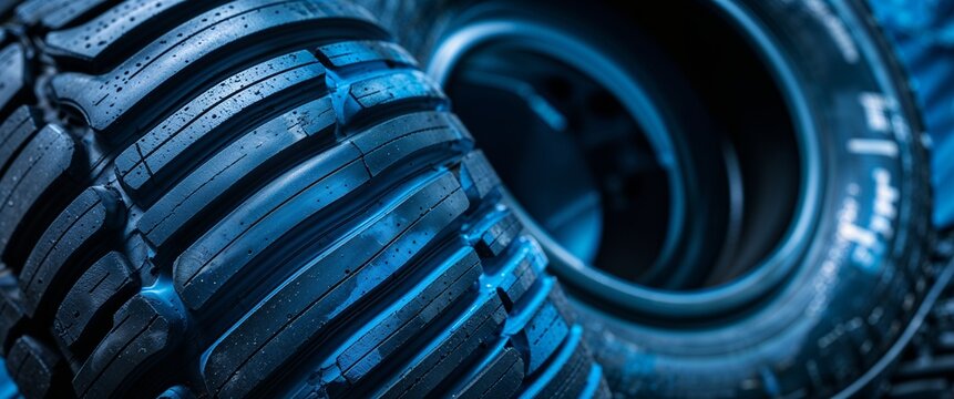 blue theme tire rubber macro zoom close up design texture background