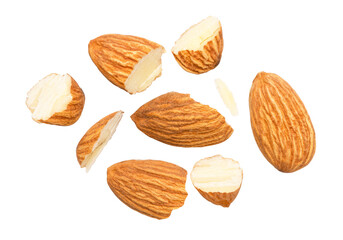almonds isolated on white background