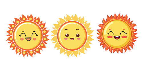 Sunshine icon hot summer season collection