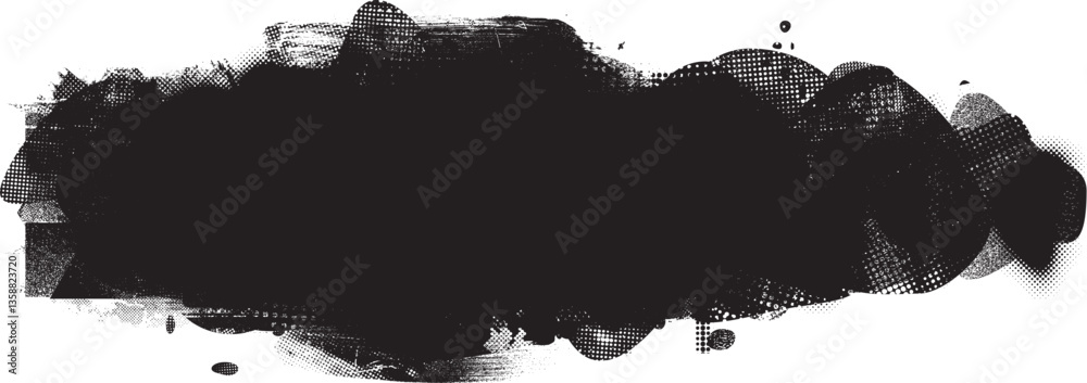 Aufkleber Grunge textured banner with rough edges. Speckled texture. Overlay grunge texture . Simply place texture over any object to create grunge effect . Banner with scratched surface for your design. 