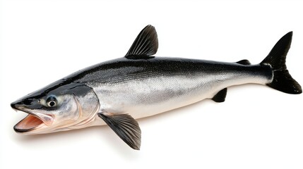 Obraz premium Fresh Raw Fish Isolated on White Background Seafood Market Product