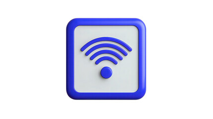 A Wireless signal icon in blue and white, symbolizing connectivity and technology. This graphic represents modern communication