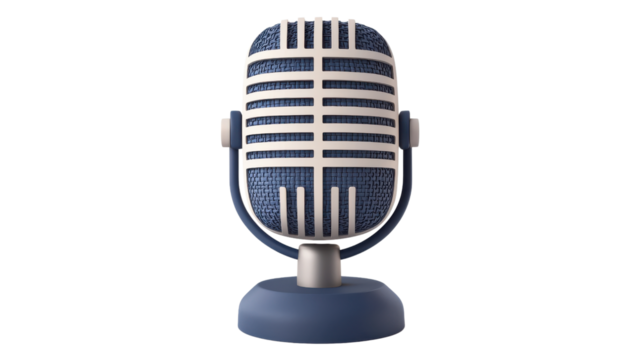 A Vintage microphone design with classic look, perfect for music and broadcasting. This item adds nostalgic touch to any setting