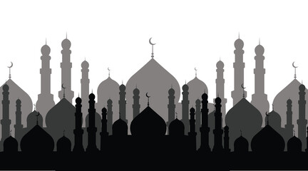Mosque silhouette black and white