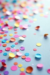 Vibrant and festive confetti background with rainbow colors and metallic accents,  event,  colorful