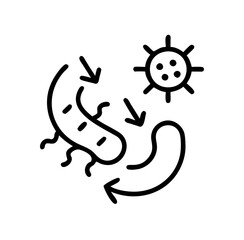Microlife Icon Representing Bacteria Cycling Nutrients  